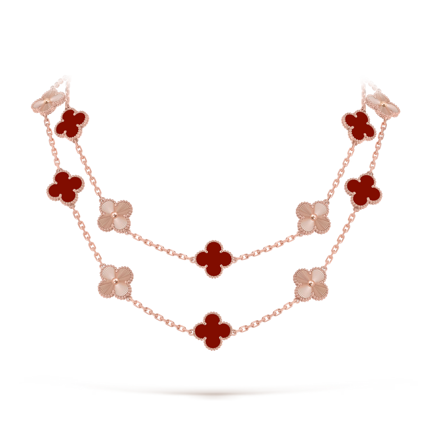 Carnelian & Lumière Lucky Clover Long Necklace