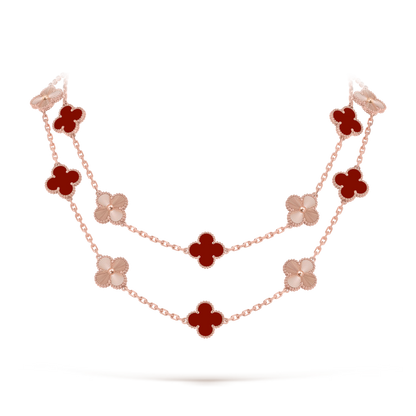 Carnelian & Lumière Lucky Clover Long Necklace