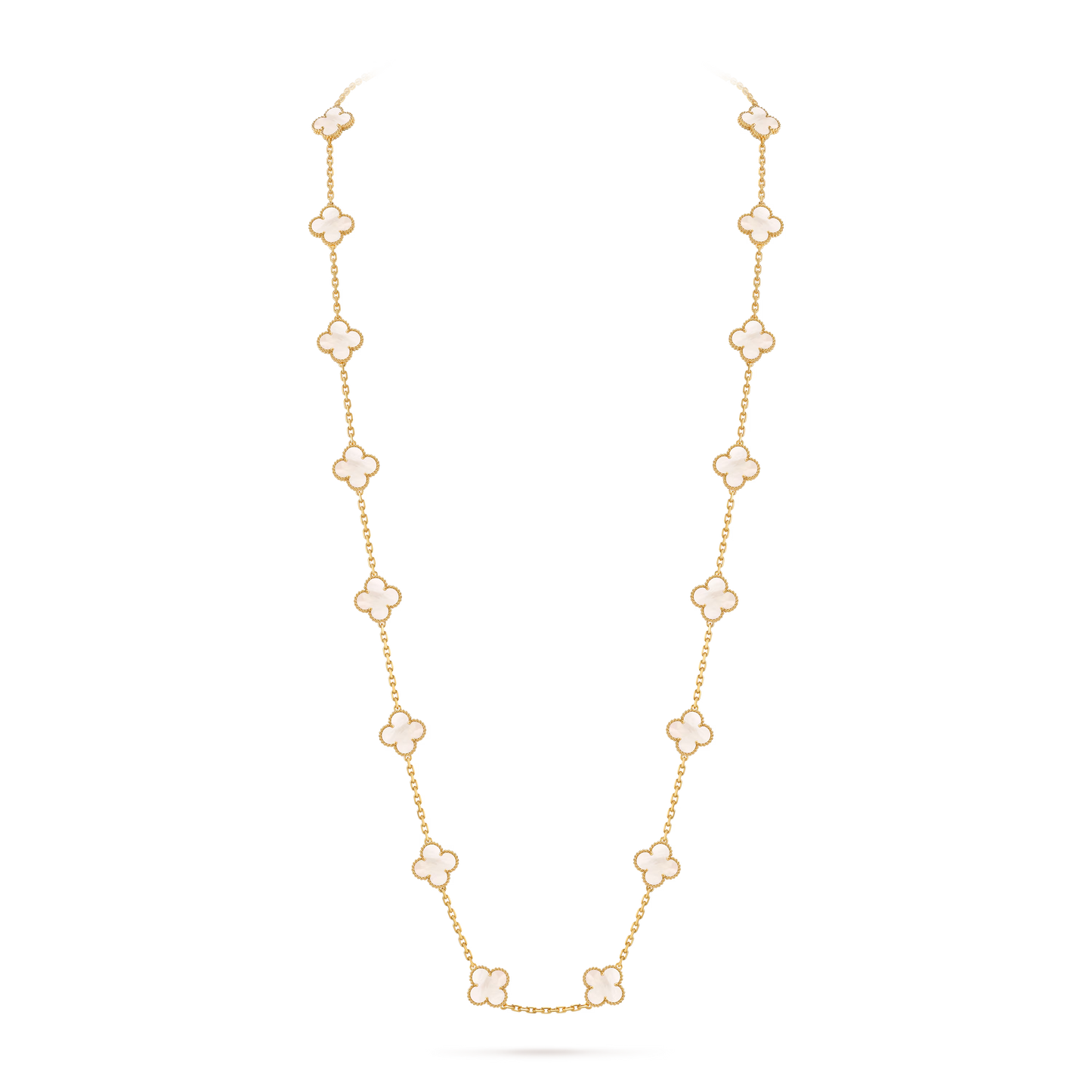 Mother-of-pearl Lucky Clover Long Necklace