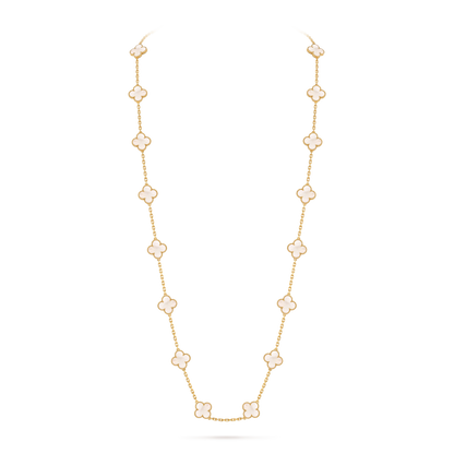 Mother-of-pearl Lucky Clover Long Necklace