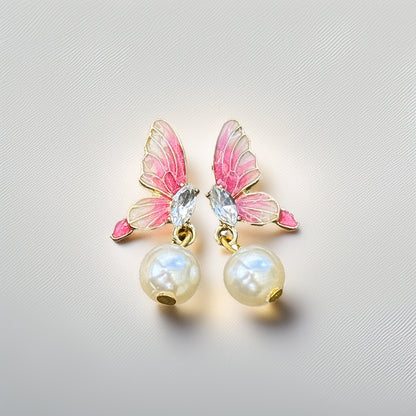 Butterfly Serenade Pearl Earrings