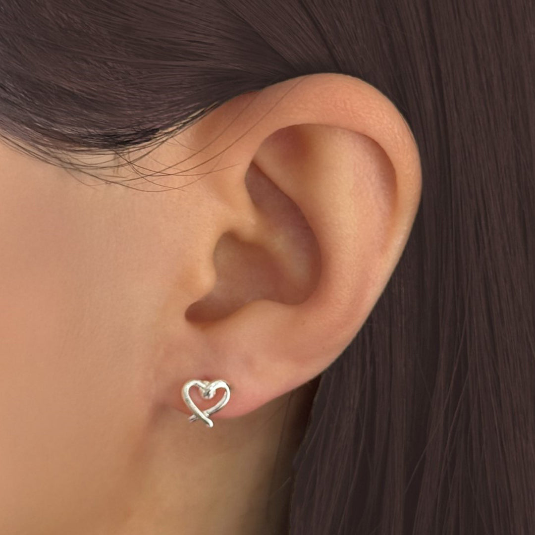 Love Heart Stud Earrings