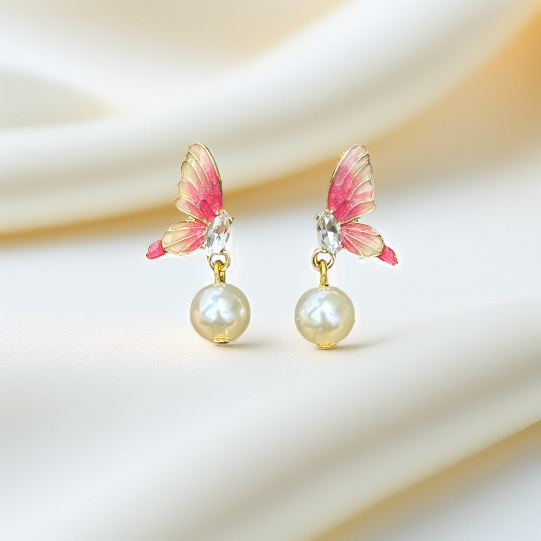 Butterfly Serenade Pearl Earrings