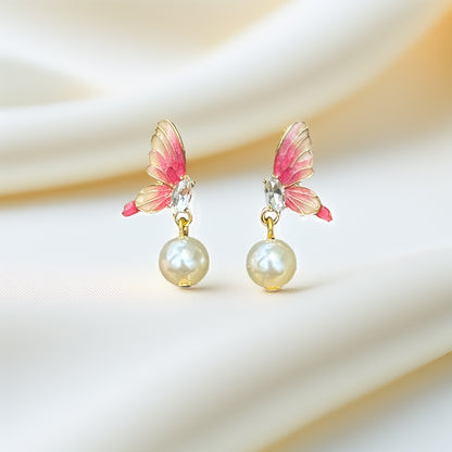 Butterfly Serenade Pearl Earrings