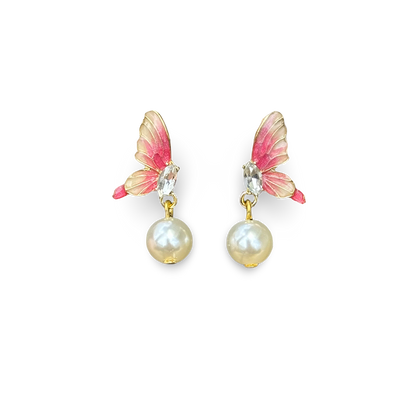 Butterfly Serenade Pearl Earrings