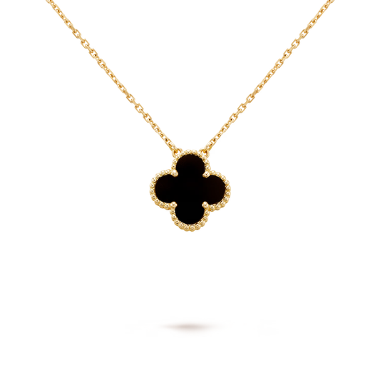 Onyx Clover Motif Pendant
