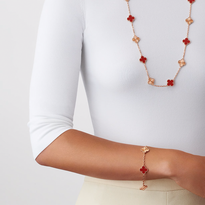 Carnelian & Lumière Lucky Clover Bracelet