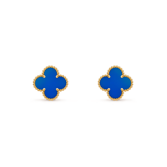 Agate Clover Motif Earrings
