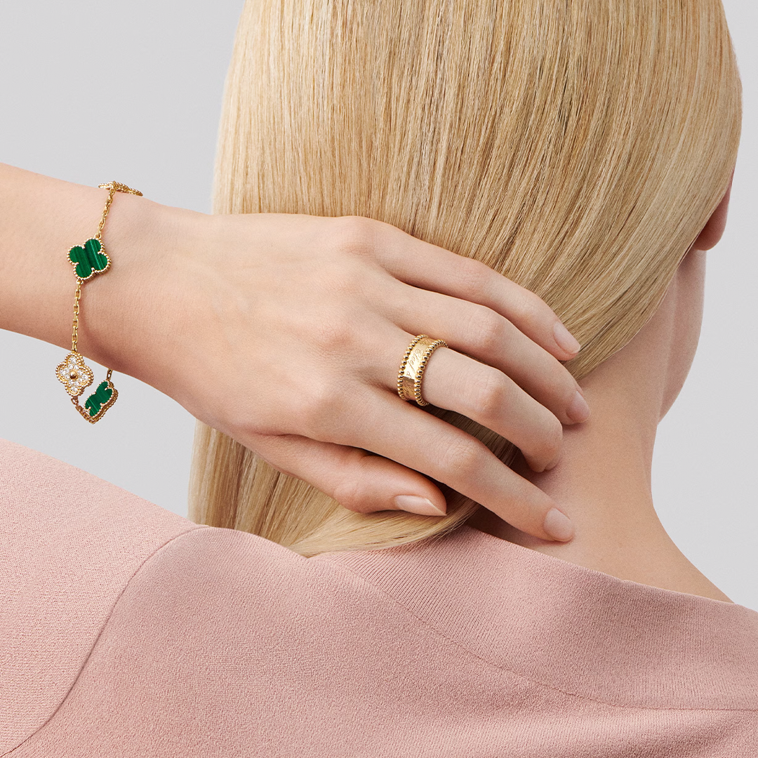Malachite & Diamanté Clover Motif Bracelet