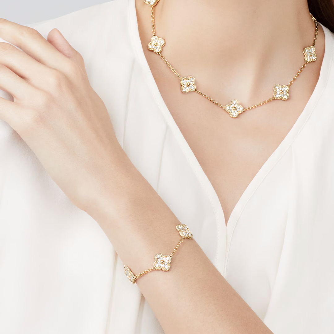Diamanté Lucky Clover Bracelet