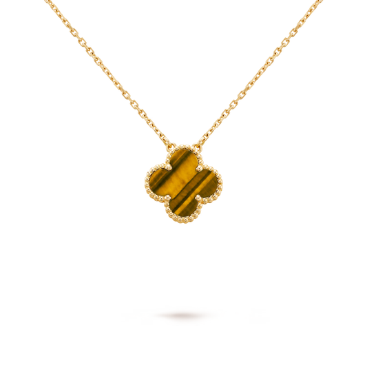 Tiger Eye Clover Motif Pendant