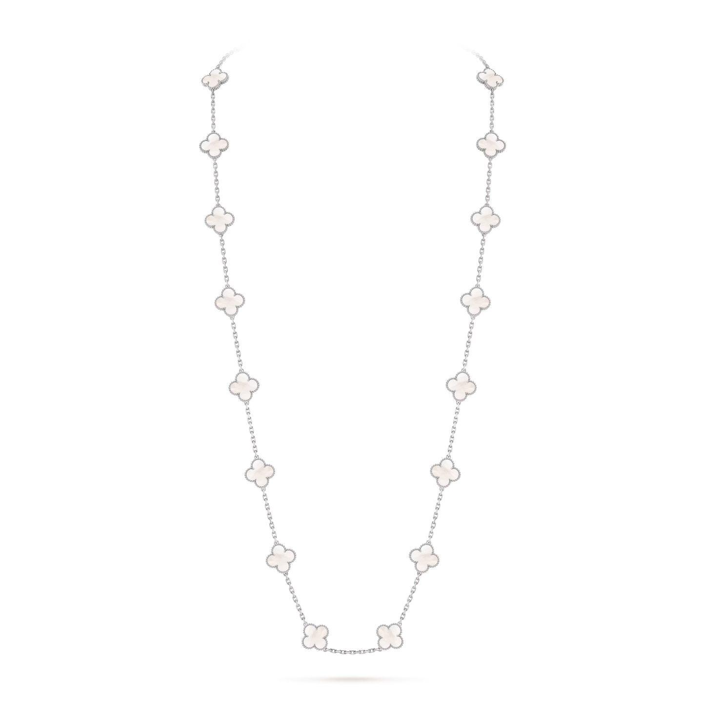 Mother-of-pearl Lucky Clover Long Necklace