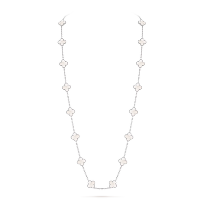 Mother-of-pearl Lucky Clover Long Necklace