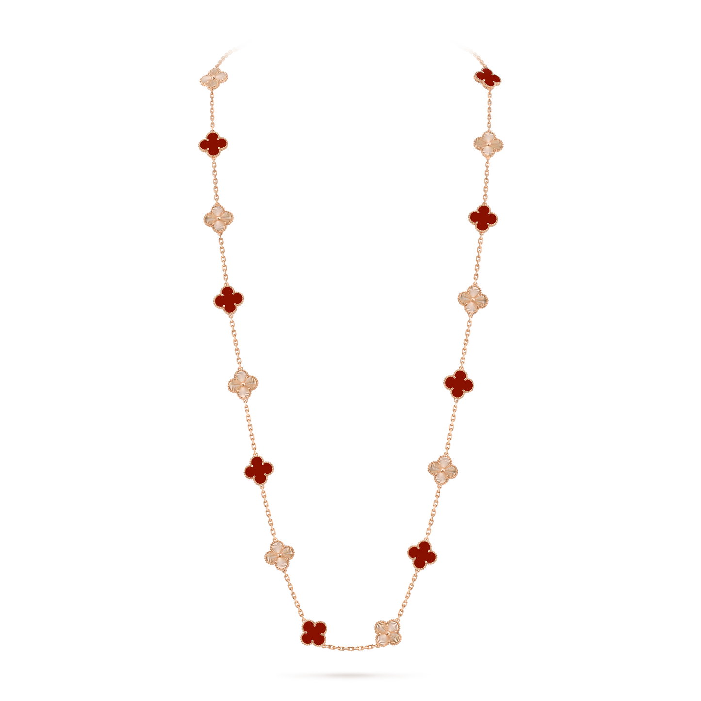 Carnelian & Lumière Lucky Clover Long Necklace