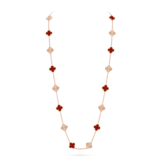Carnelian & Lumière Lucky Clover Long Necklace